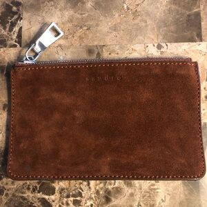 Sandro Brown Suede Clutch